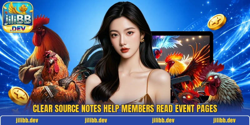 Clear source notes help members read event pages
