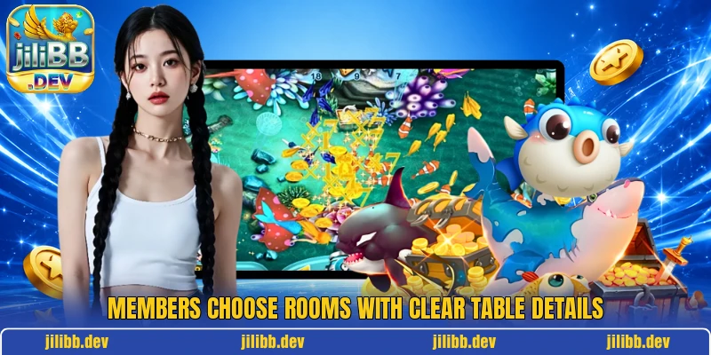 Members choose rooms with clear table details Members choose rooms with clear table details