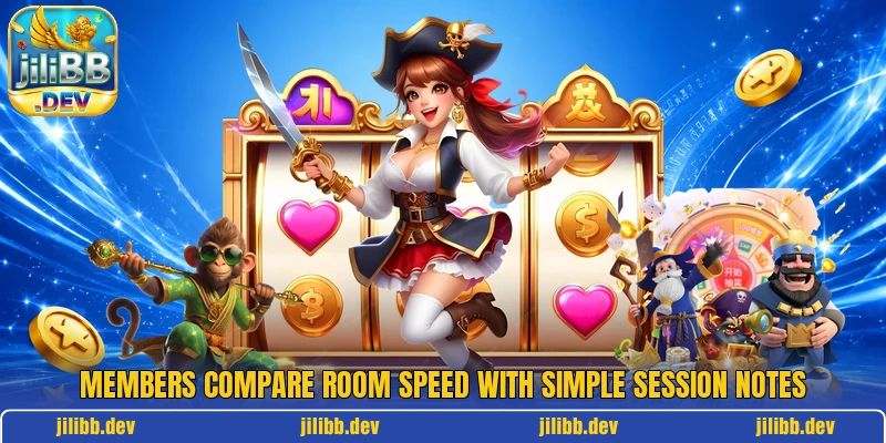 Members compare room speed with simple session notes